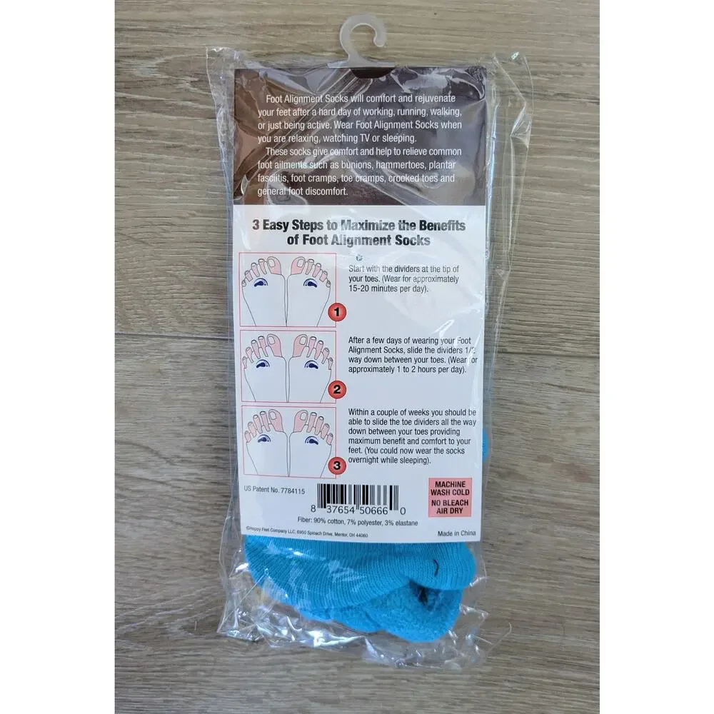 The Original Foot Alignment Socks Blue Medium Women 7-9 Men 5-8 New NIP